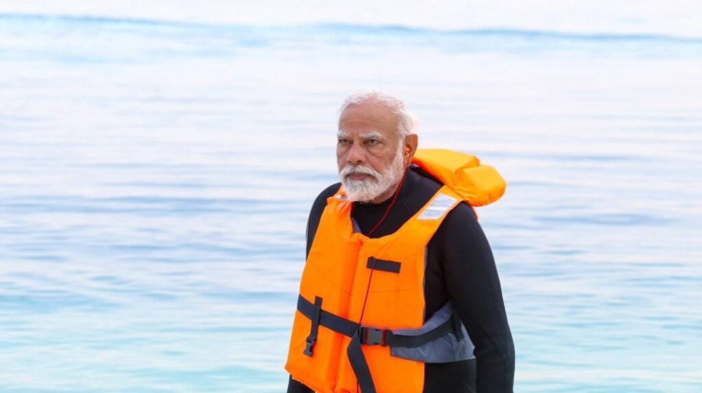 PM Narendra Modi in Lakshadweep. Photo: X/@narendramodi